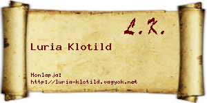 Luria Klotild névjegykártya